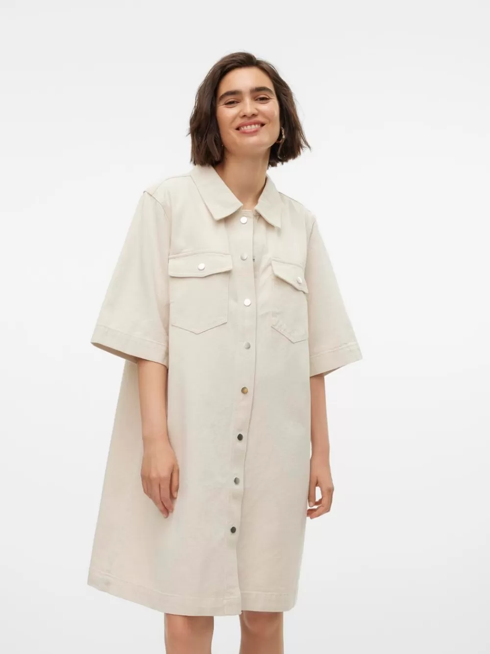 VERO MODA VMFENJA Lyhyt mekko Ecru Flash Sale