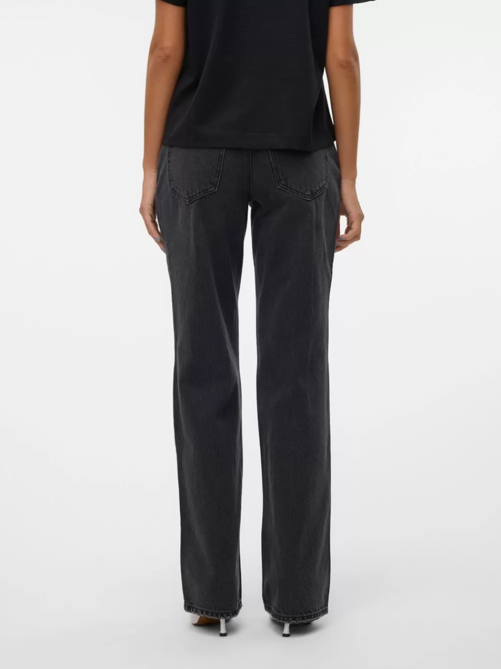 VERO MODA VMFILIPPA Matala vyötärö Straight fit Farkut Black Denim Online