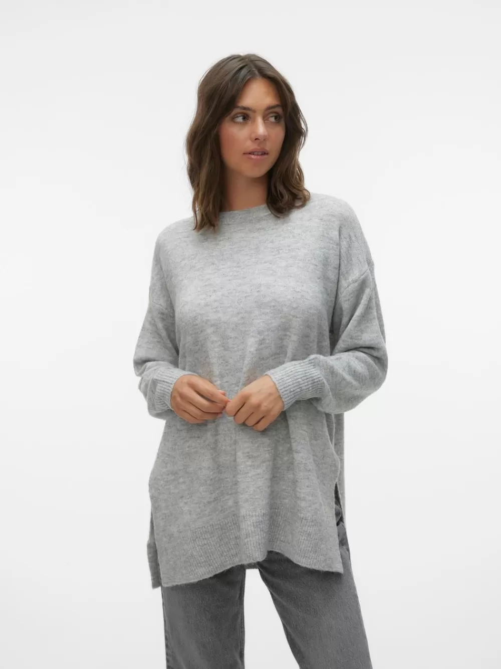 VERO MODA VMFILUCA Neulepuserot Light Grey Melange Hot
