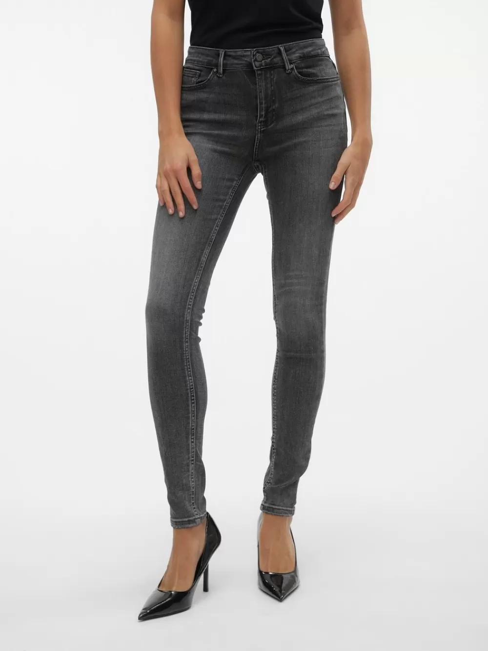 VERO MODA VMFLASH Normaali vyötärö Skinny fit Farkut Medium Grey Denim Outlet