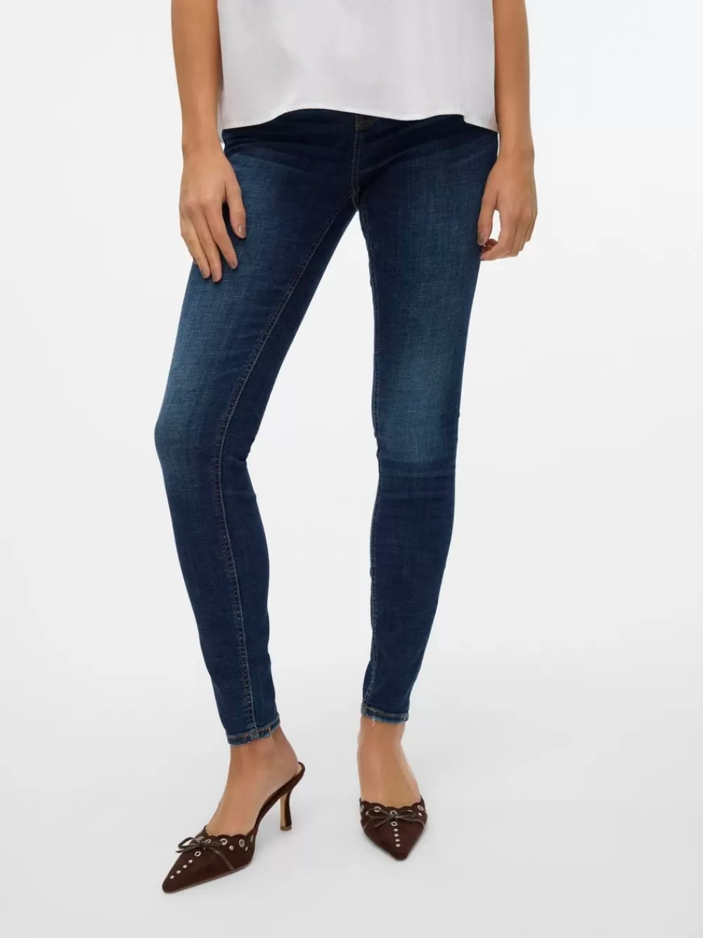 VERO MODA VMFLASH Normaali vyötärö Skinny fit Farkut Dark Blue Denim Flash Sale