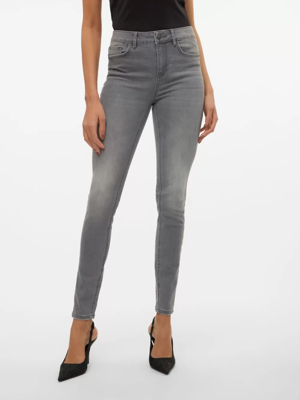 VERO MODA VMFLASH Normaali vyötärö Skinny fit Farkut Light Grey Denim Flash Sale