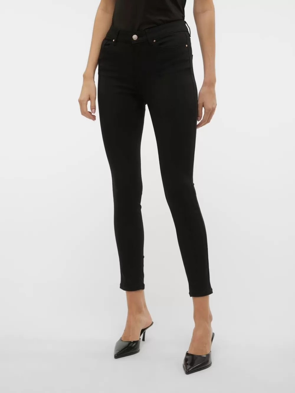 VERO MODA VMFLASH Normaali vyötärö Skinny fit Farkut Black Outlet