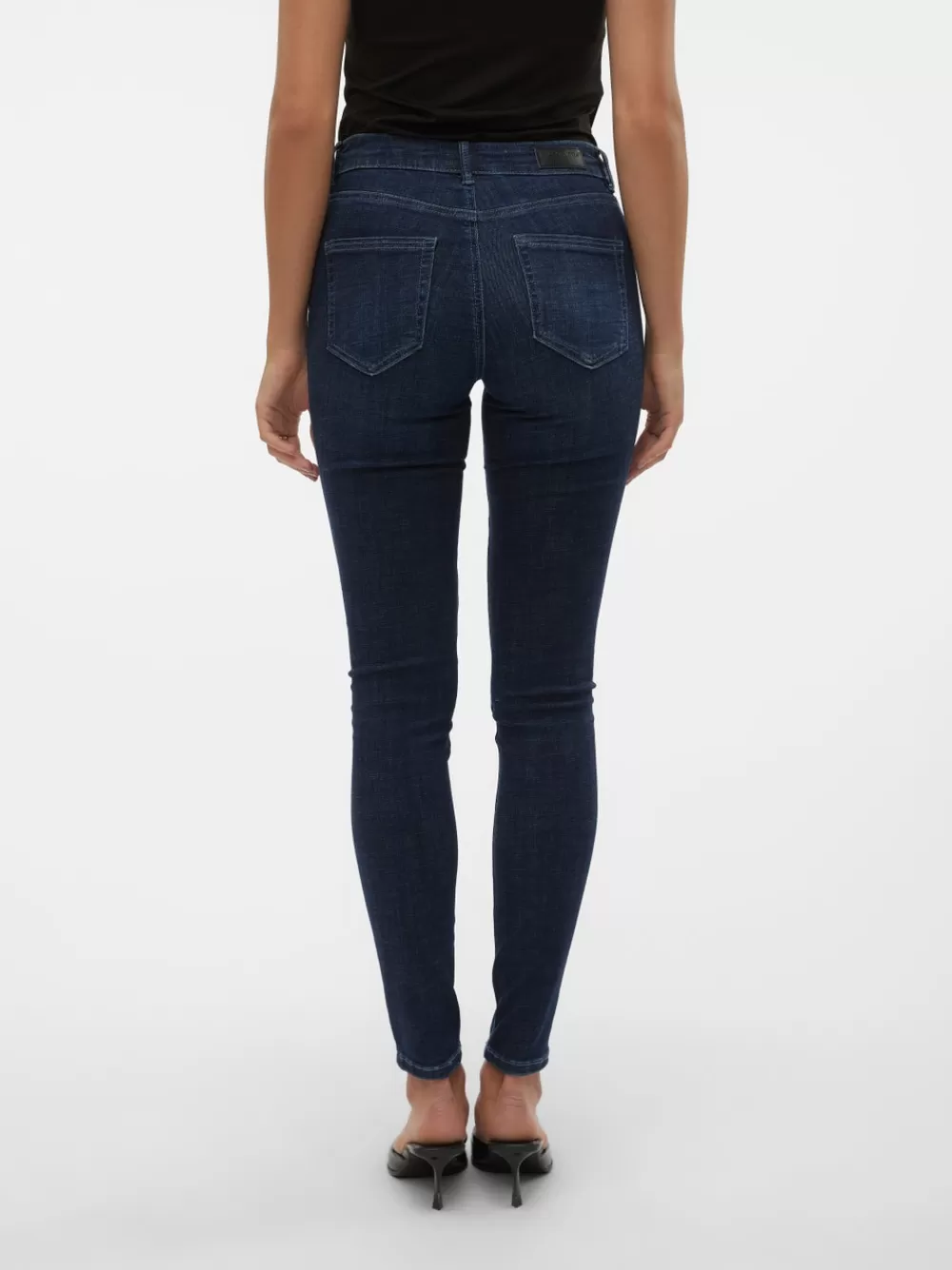 VERO MODA VMFLASH Normaali vyötärö Skinny fit Farkut Dark Blue Denim Cheap