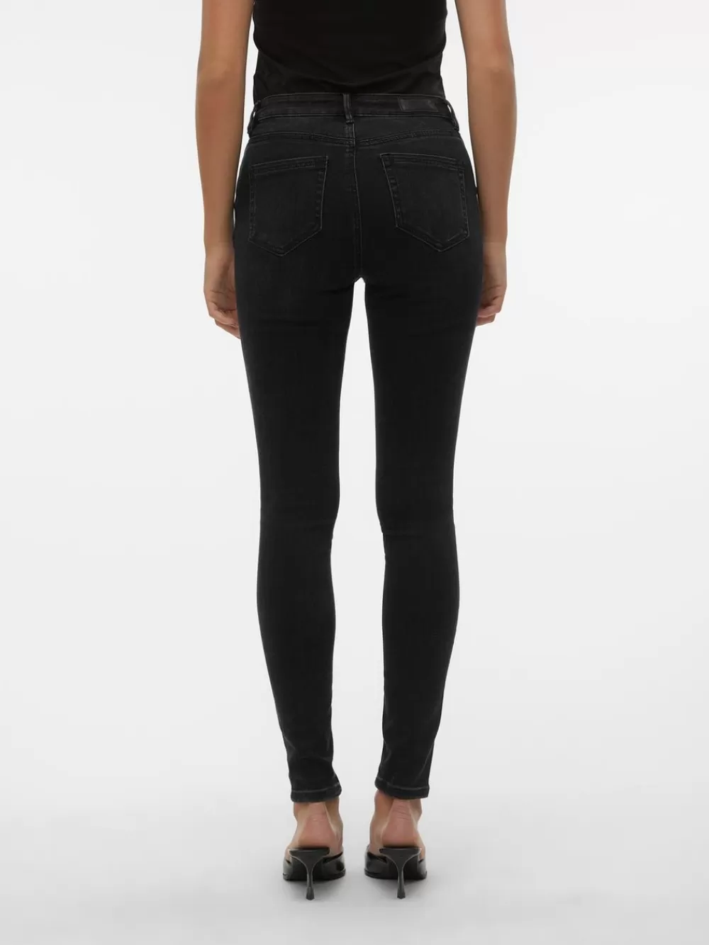 VERO MODA VMFLASH Normaali vyötärö Skinny fit Farkut Black Denim New