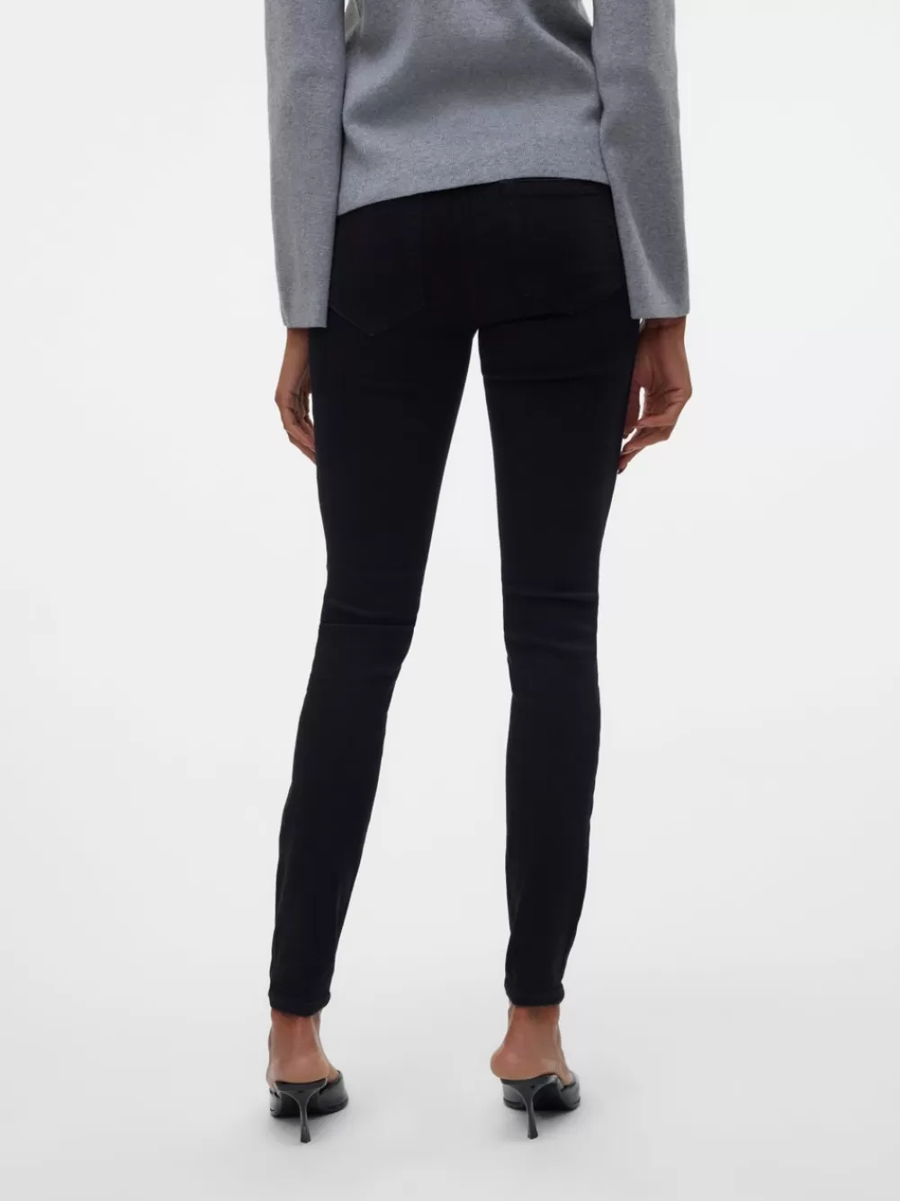 VERO MODA VMFLASH Normaali vyötärö Skinny fit Farkut Black Denim Cheap