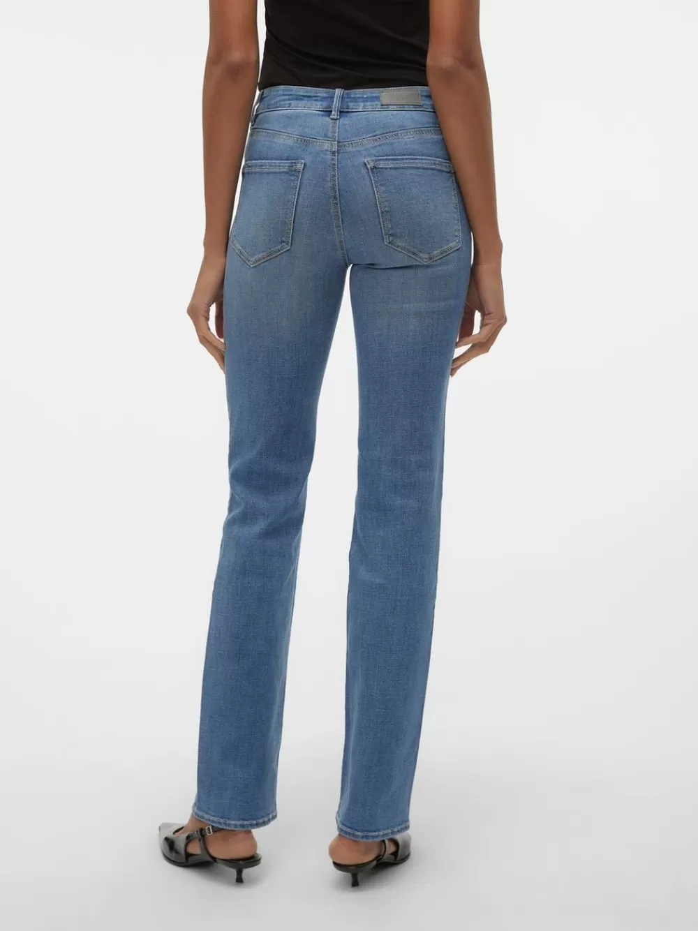VERO MODA VMFLASH Normaali vyötärö Straight fit Farkut Medium Blue Denim Outlet