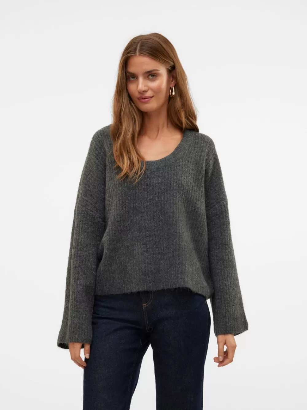 VERO MODA VMGEMMA Neulepuserot Dark Grey Melange Hot