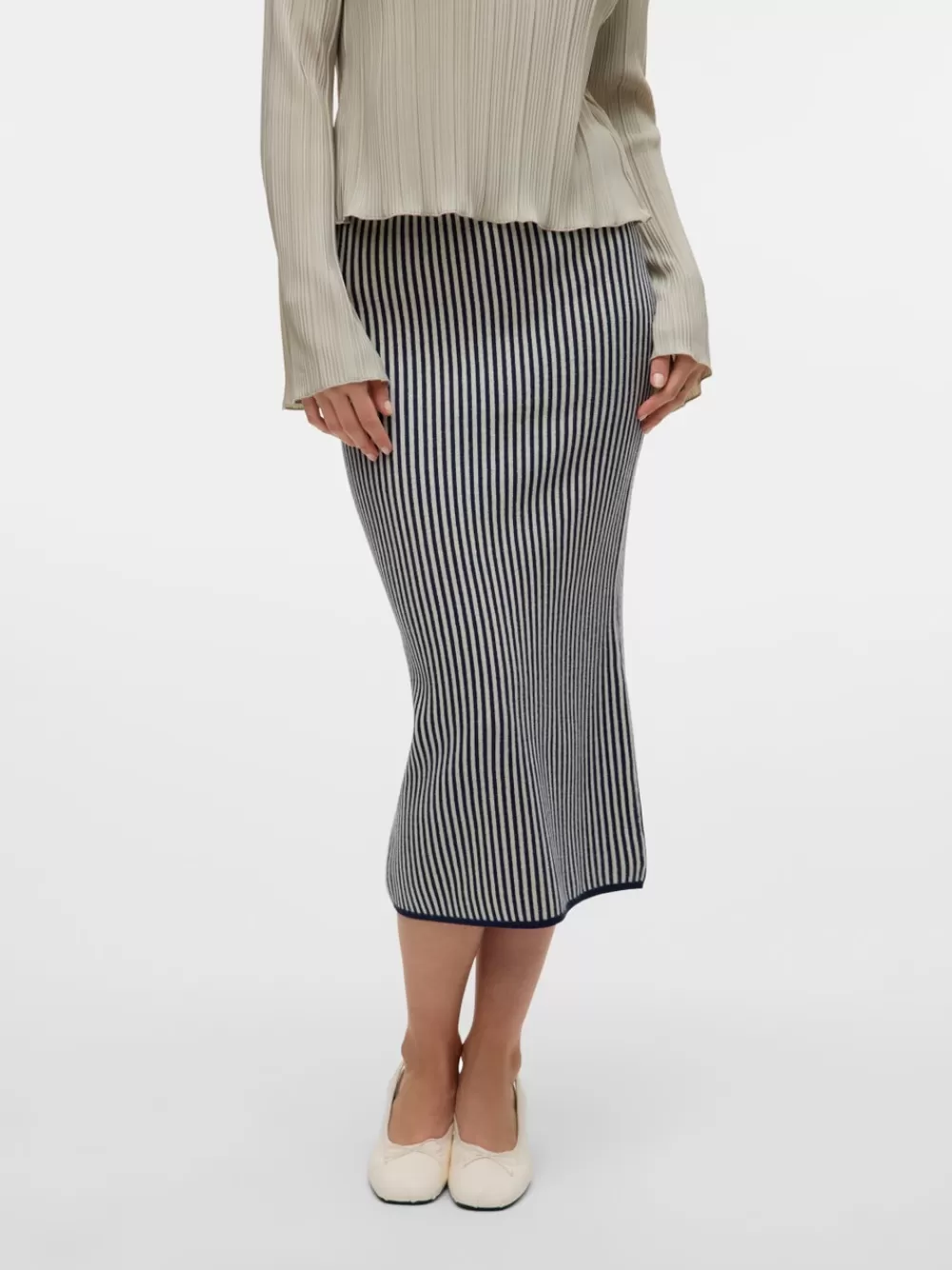 VERO MODA VMGOLD Korkea vyötärö Midihame Navy Blazer Discount