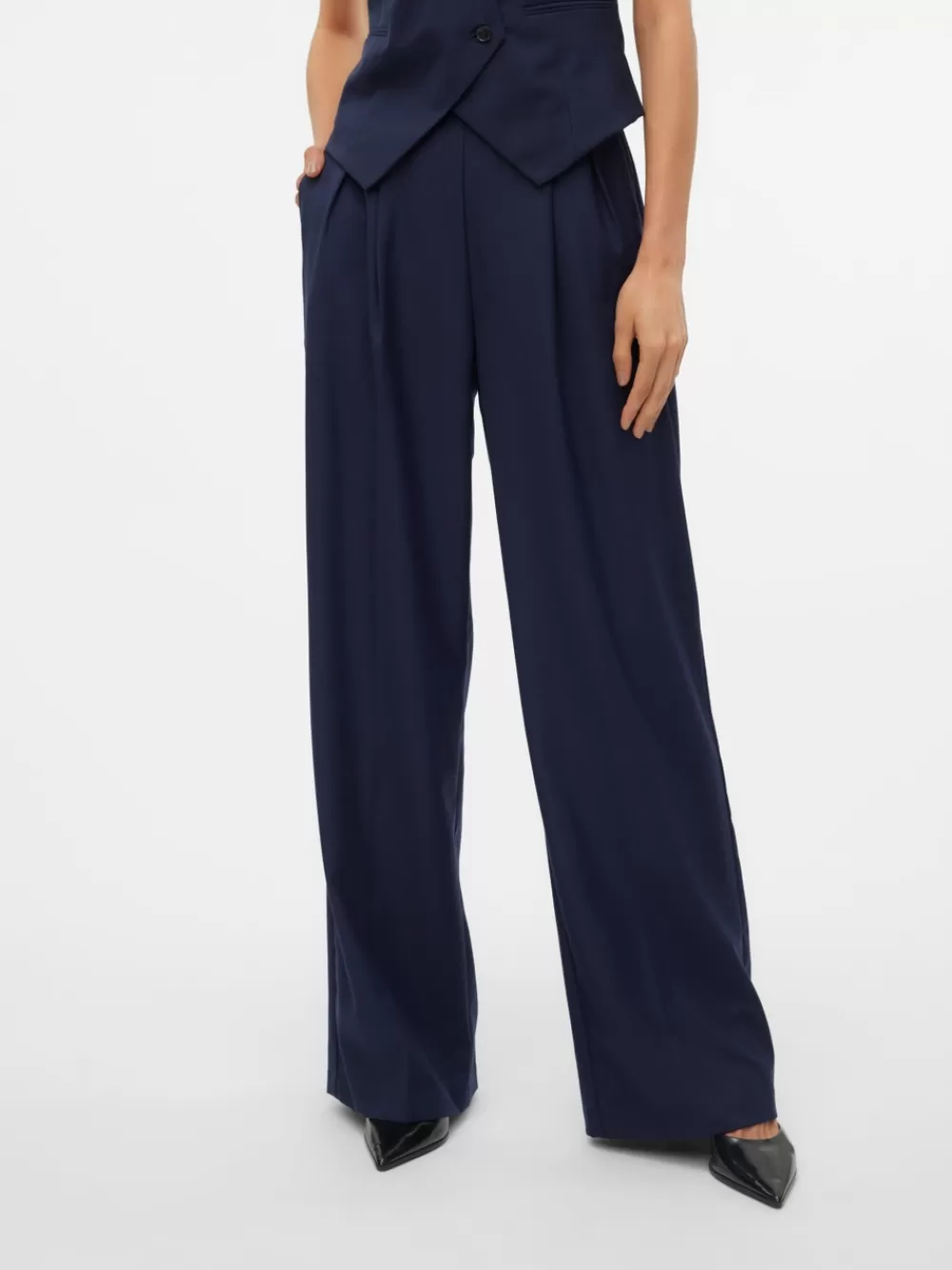 VERO MODA VMHAILEY Korkea vyötärö Housut Navy Blazer Fashion