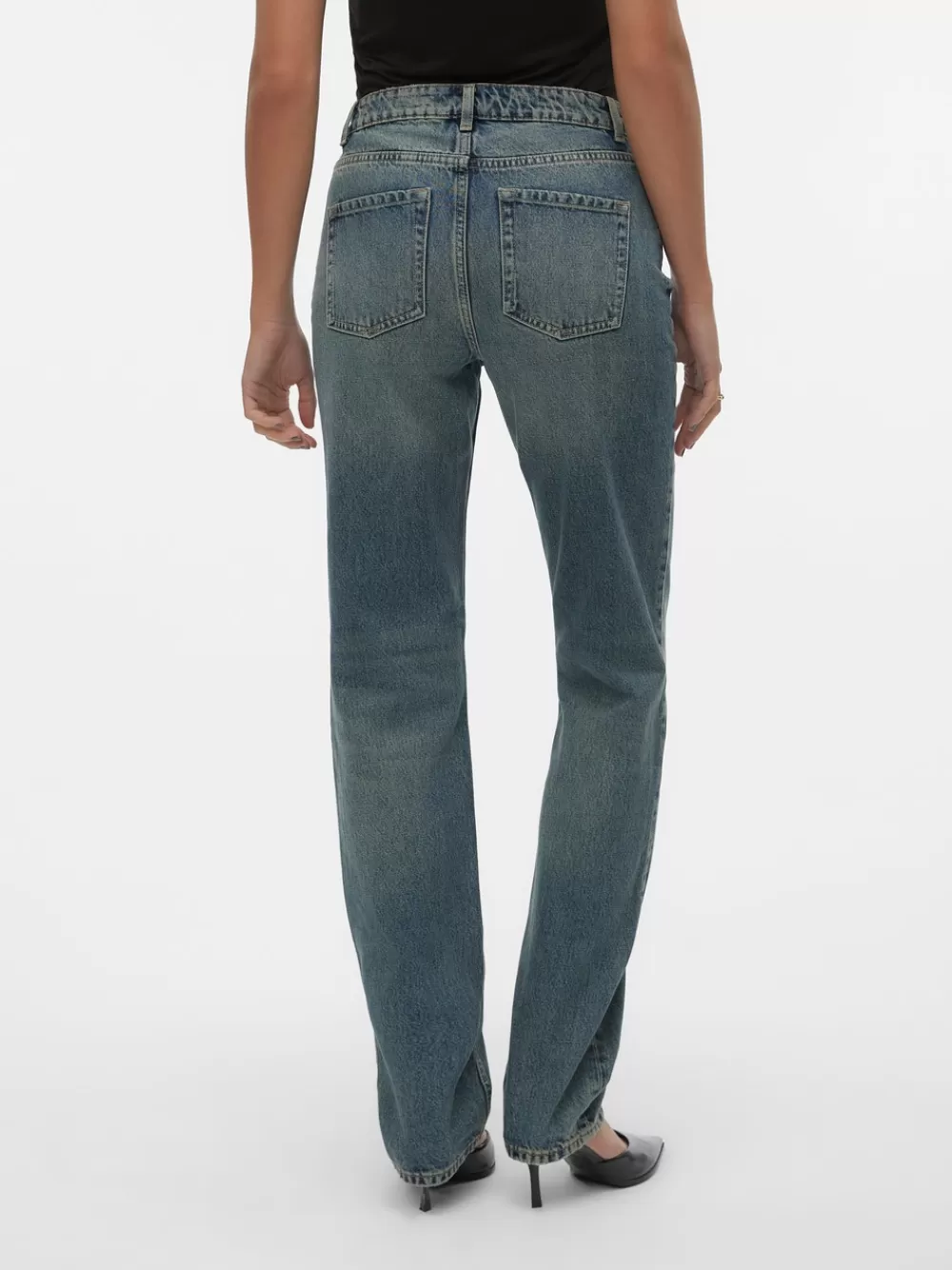 VERO MODA VMHAILEY Korkea vyötärö Straight fit Farkut Medium Blue Denim Fashion