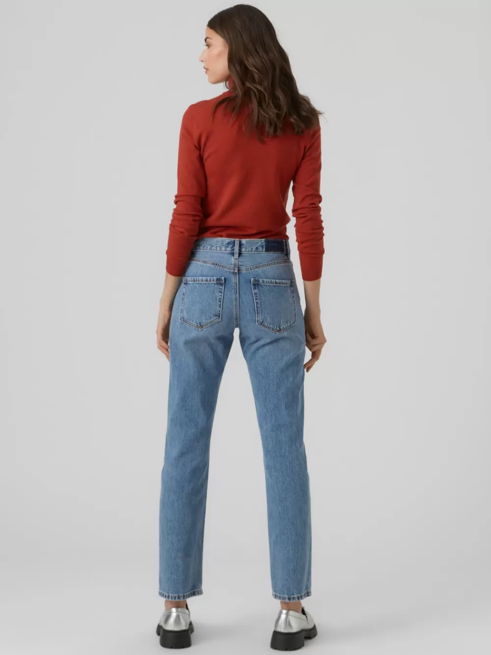 VERO MODA VMHAILEY Korkea vyötärö Straight fit Farkut Medium Blue Denim New