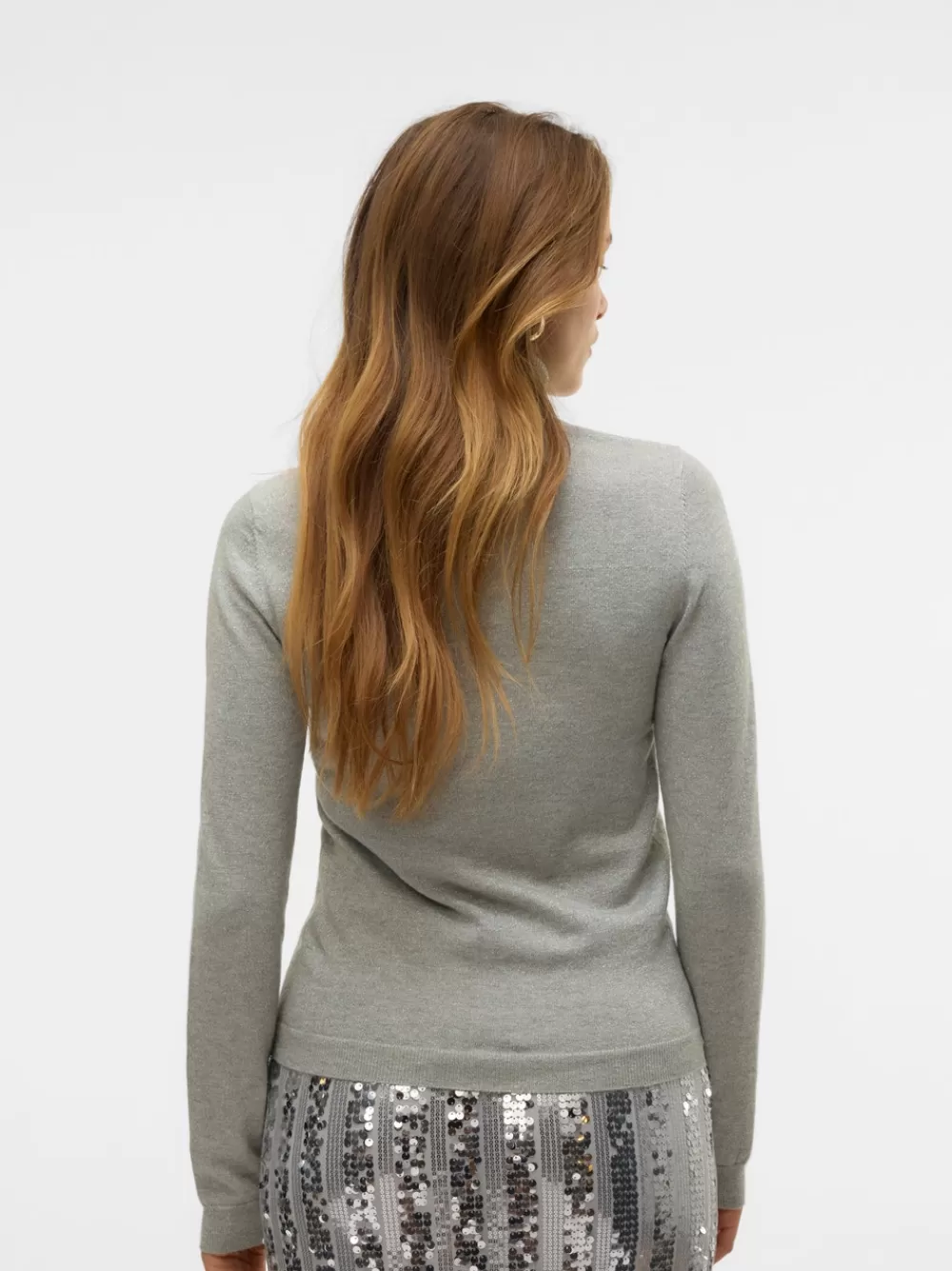 VERO MODA VMHAPPYGLITTER Neulepuserot Light Grey Melange Shop