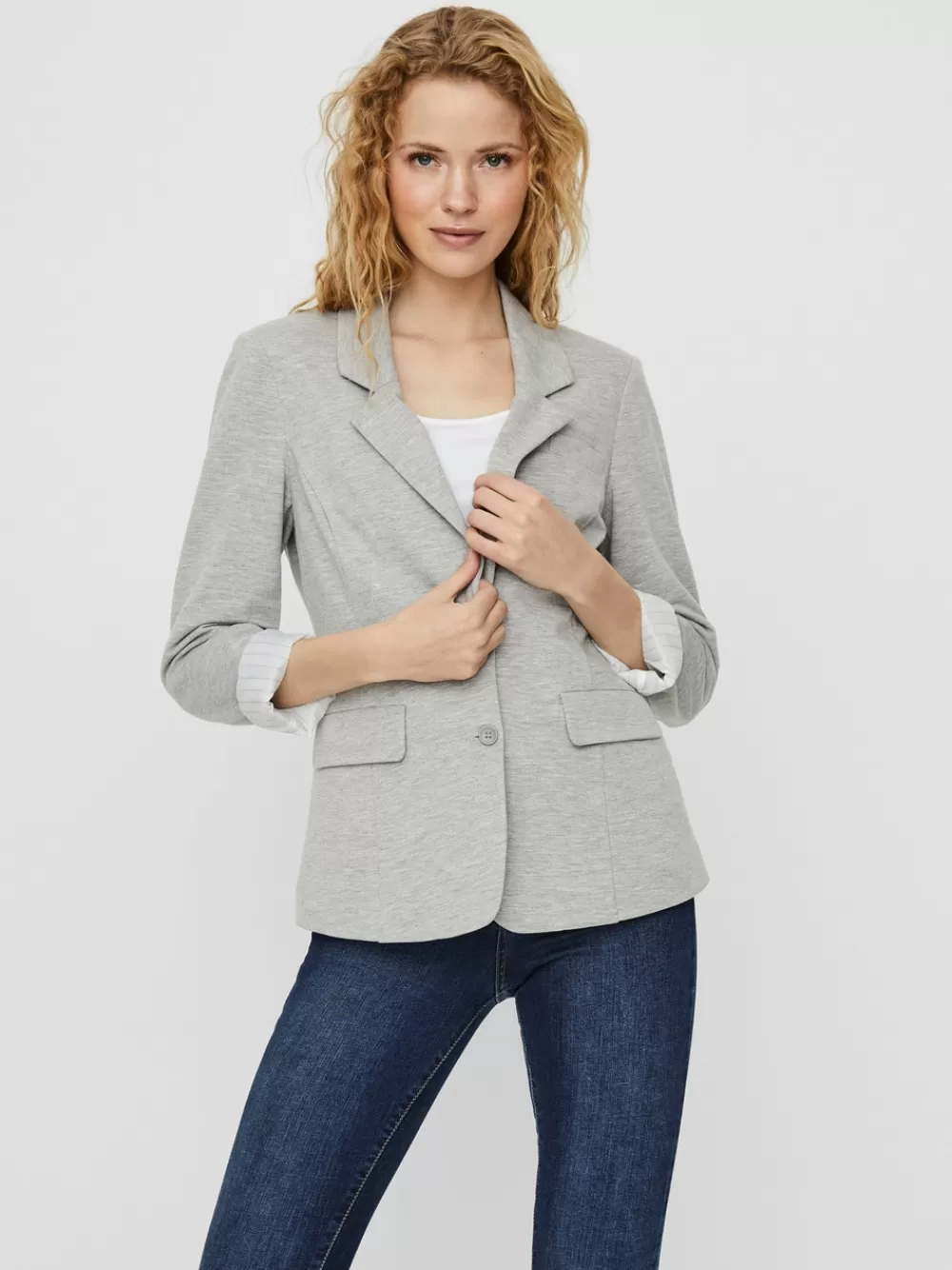VERO MODA VMHARUKI Bleiserit Light Grey Melange Fashion