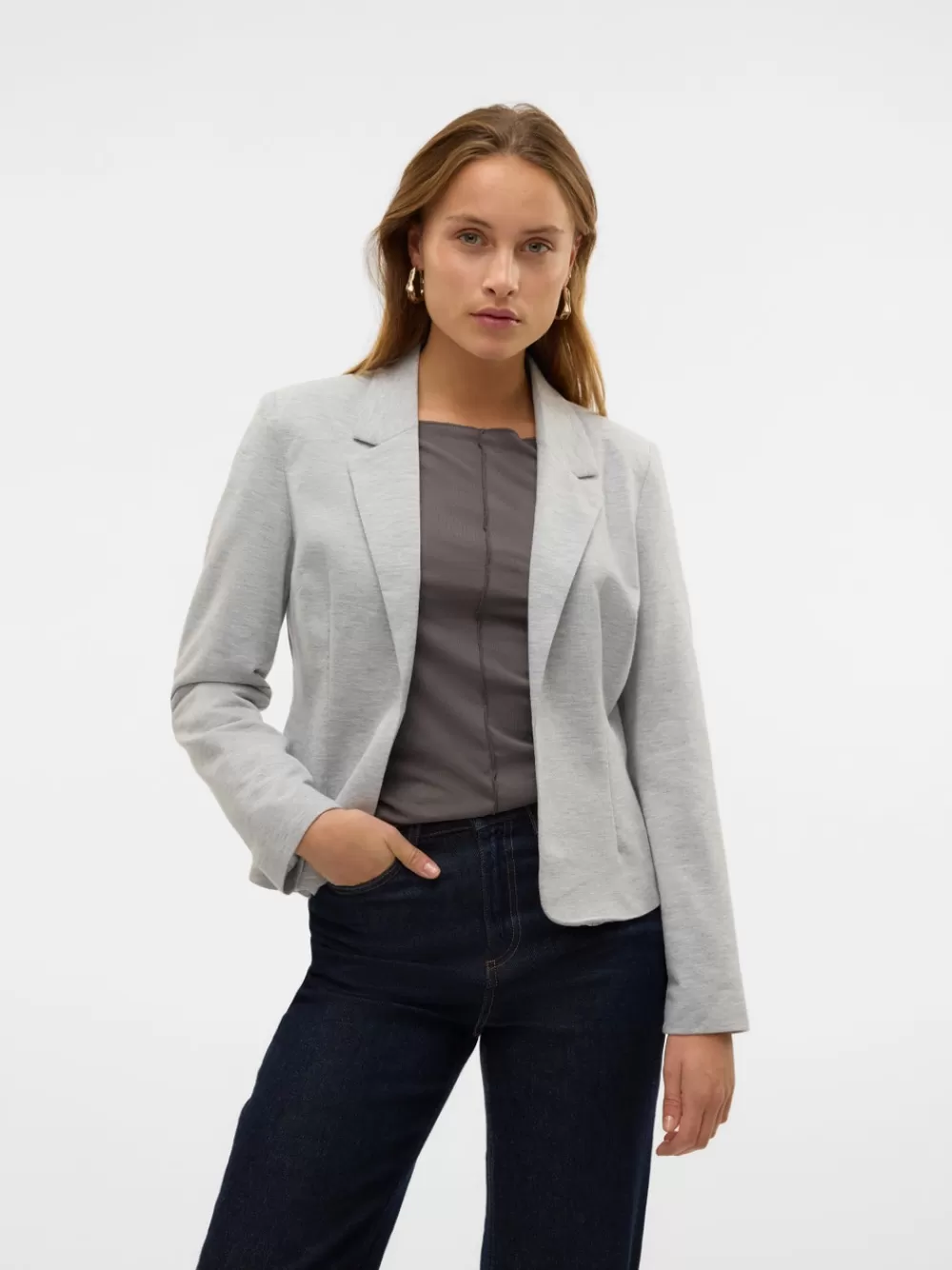 VERO MODA VMHARUKI Bleiserit Light Grey Melange Hot