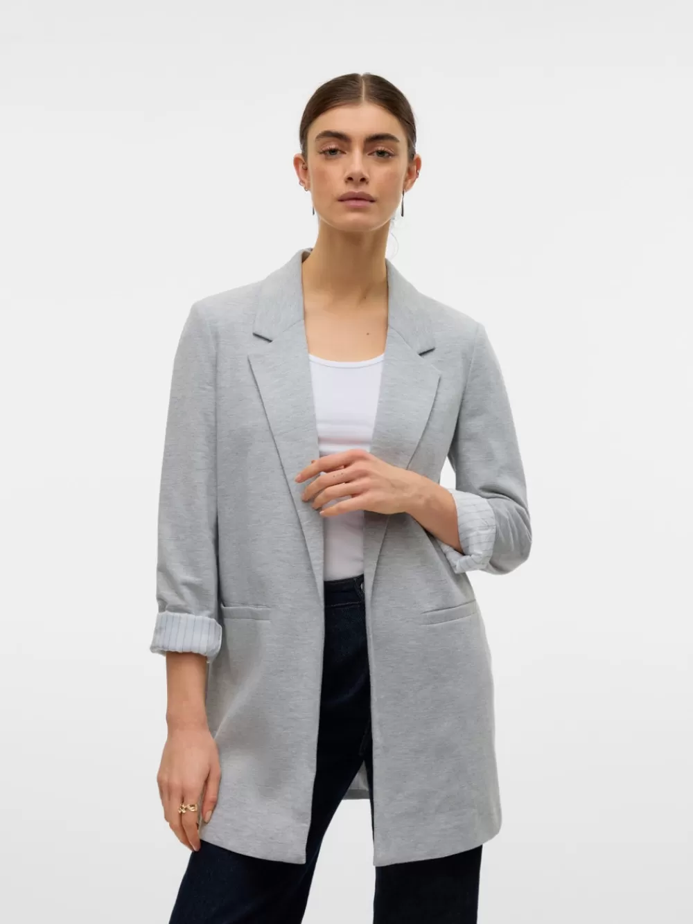 VERO MODA VMHARUKI Bleiserit Light Grey Melange Flash Sale