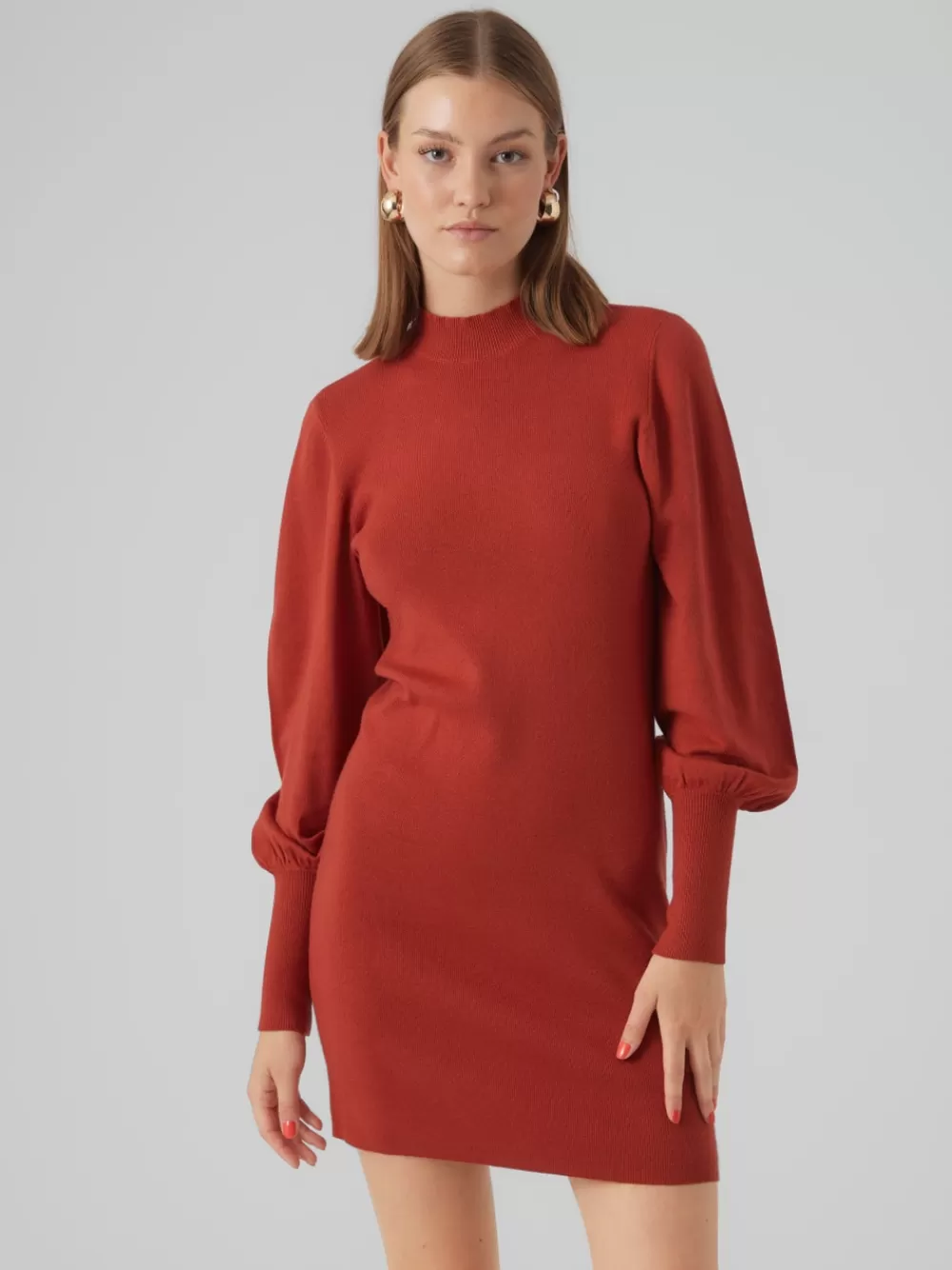 VERO MODA VMHOLLYKARISPUFF Lyhyt mekko Red Ochre Shop