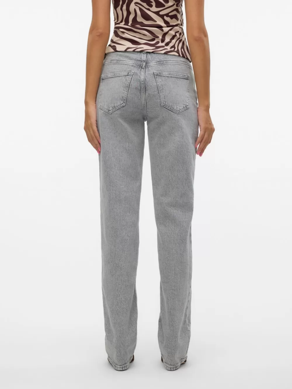 VERO MODA VMJADA Normaali vyötärö Straight fit Farkut Light Grey Denim Fashion