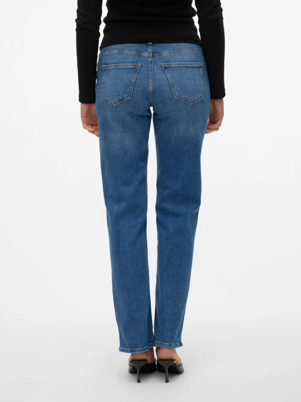 VERO MODA VMJADA Normaali vyötärö Straight fit Farkut Medium Blue Denim Store