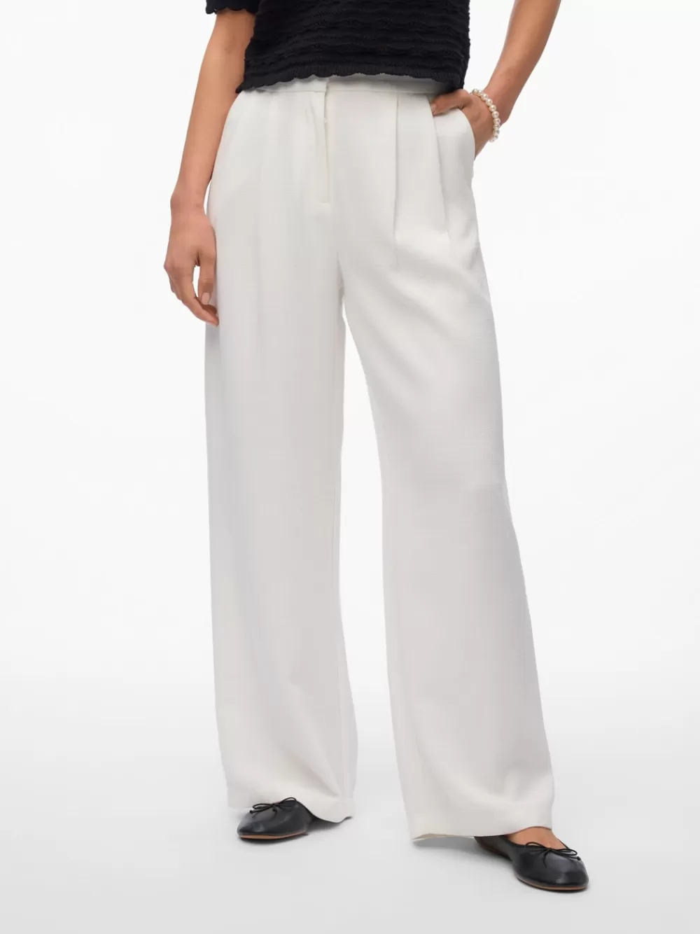 VERO MODA VMJANESSA Korkea vyötärö Housut Snow White Cheap
