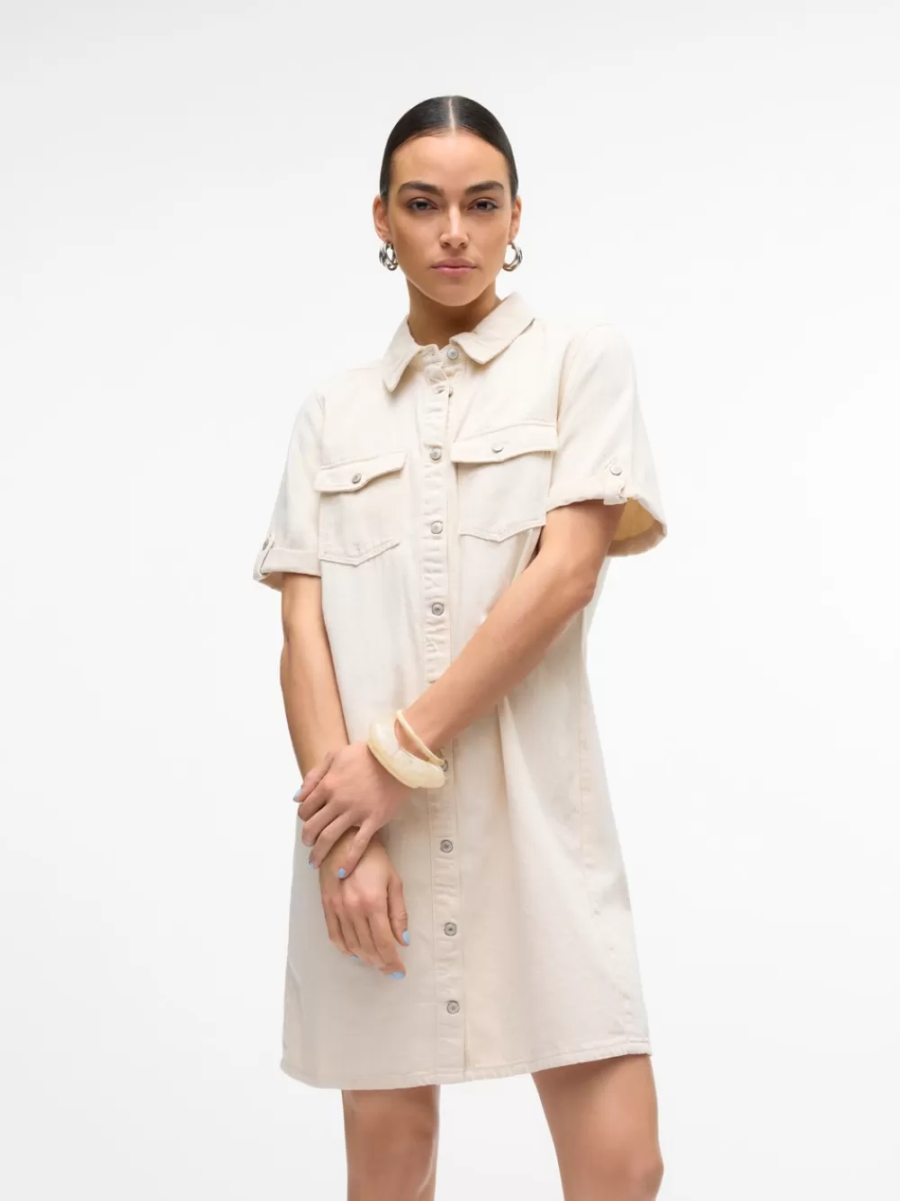 VERO MODA VMJENNIE Lyhyt mekko Ecru Online