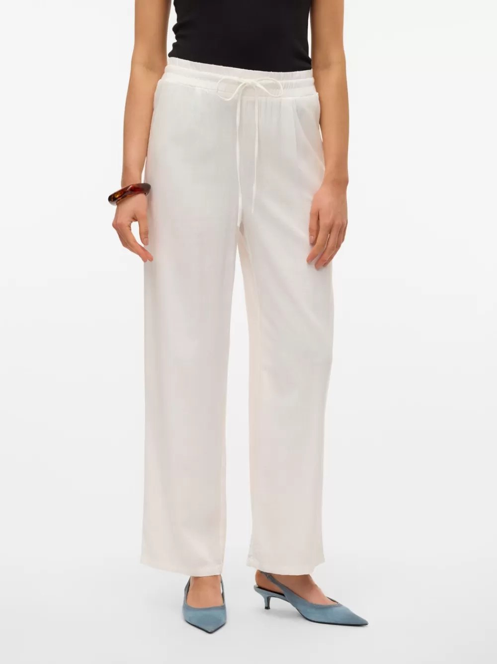 VERO MODA VMJESMILO Normaali vyötärö Housut Snow White Cheap