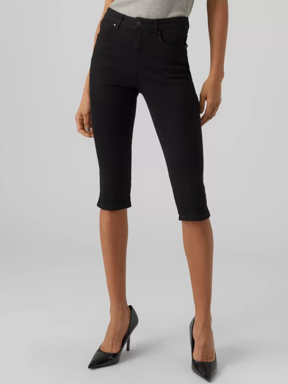 VERO MODA VMJUNE Normaali vyötärö Slim fit Farkut Black Flash Sale
