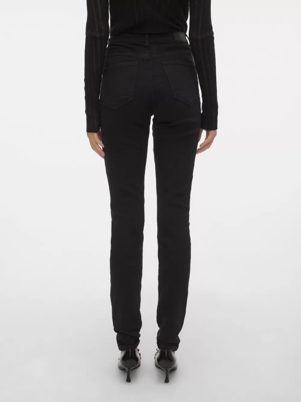 VERO MODA VMJUNE Normaali vyötärö Slim fit Farkut Black Cheap