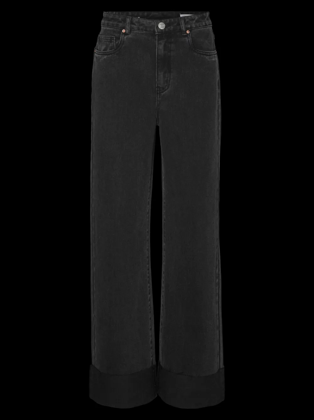 VERO MODA VMKATHY Erittäin korkea vyötärö Wide leg fit Farkut Black Denim Clearance
