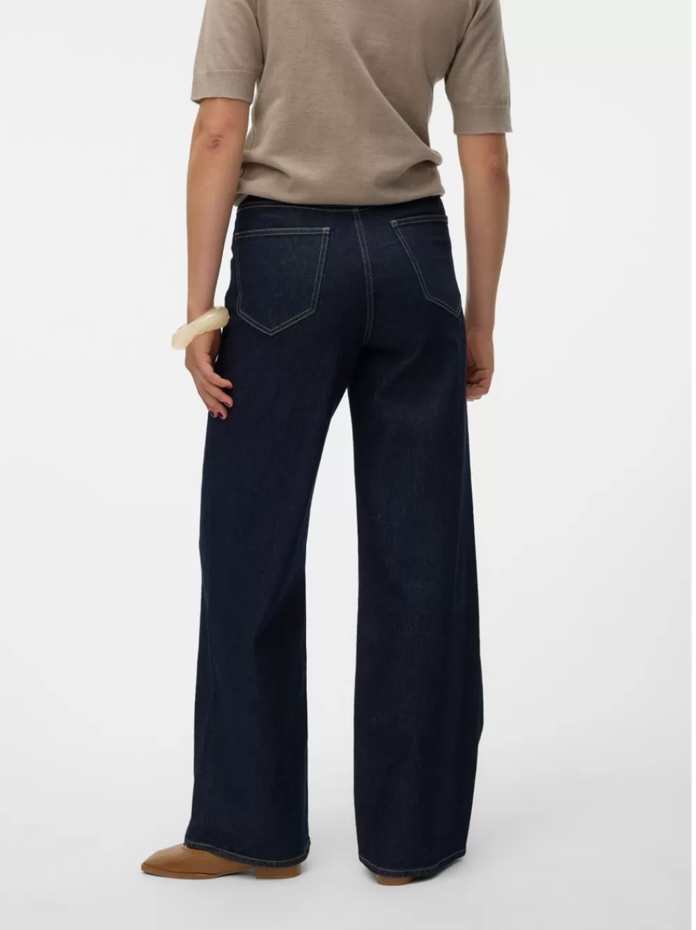 VERO MODA VMKATHY Erittäin korkea vyötärö Wide leg fit Farkut Dark Blue Denim New