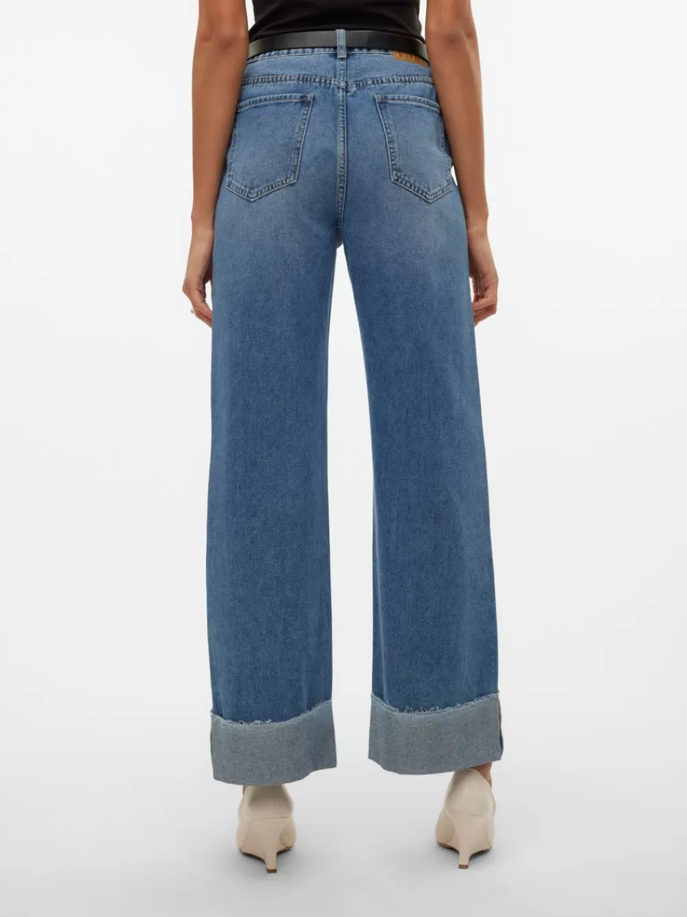 VERO MODA VMKATHY Korkea vyötärö Wide fit Farkut Medium Blue Denim Sale