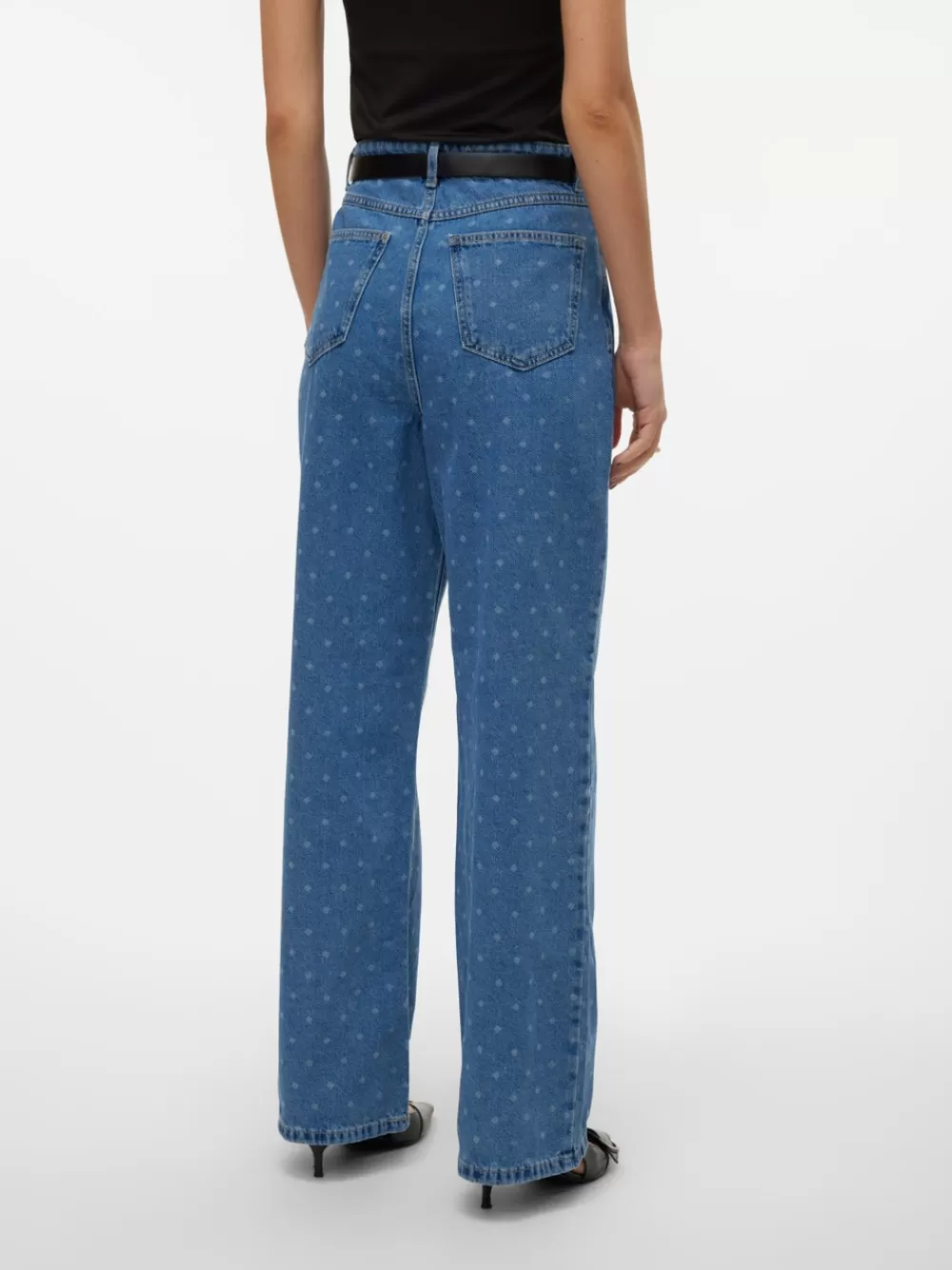 VERO MODA VMKATHY Korkea vyötärö Wide fit Farkut Medium Blue Denim Sale