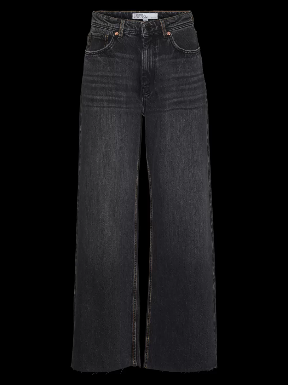 VERO MODA VMKATHY Korkea vyötärö Wide leg fit Farkut Black Denim Discount