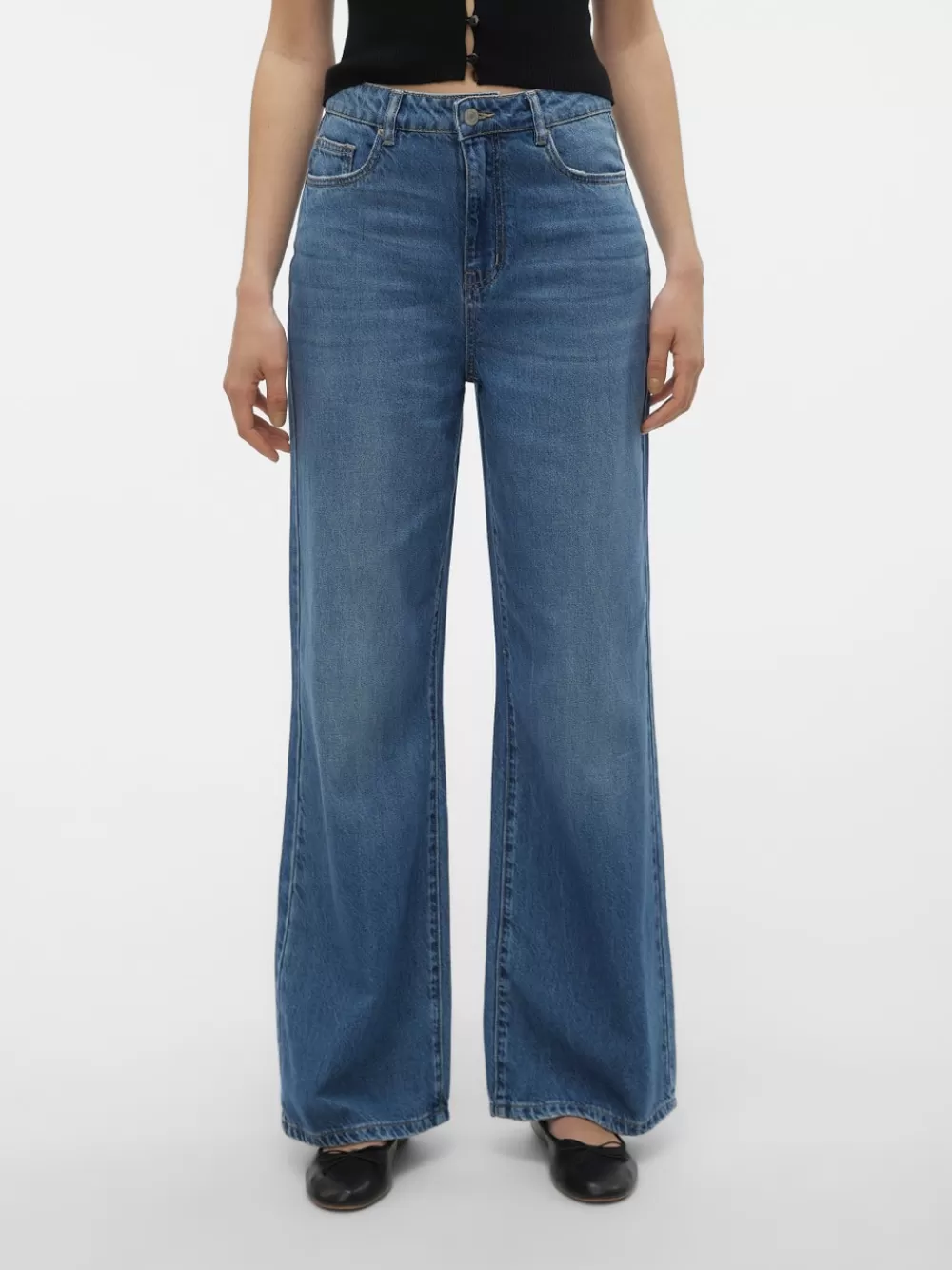 VERO MODA VMKATHY Wide fit Farkut Medium Blue Denim Shop