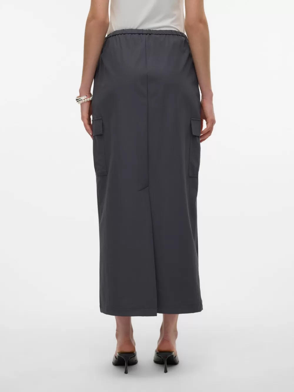 VERO MODA VMKIMBERLY Normaali vyötärö Pitkä hame Asphalt Best