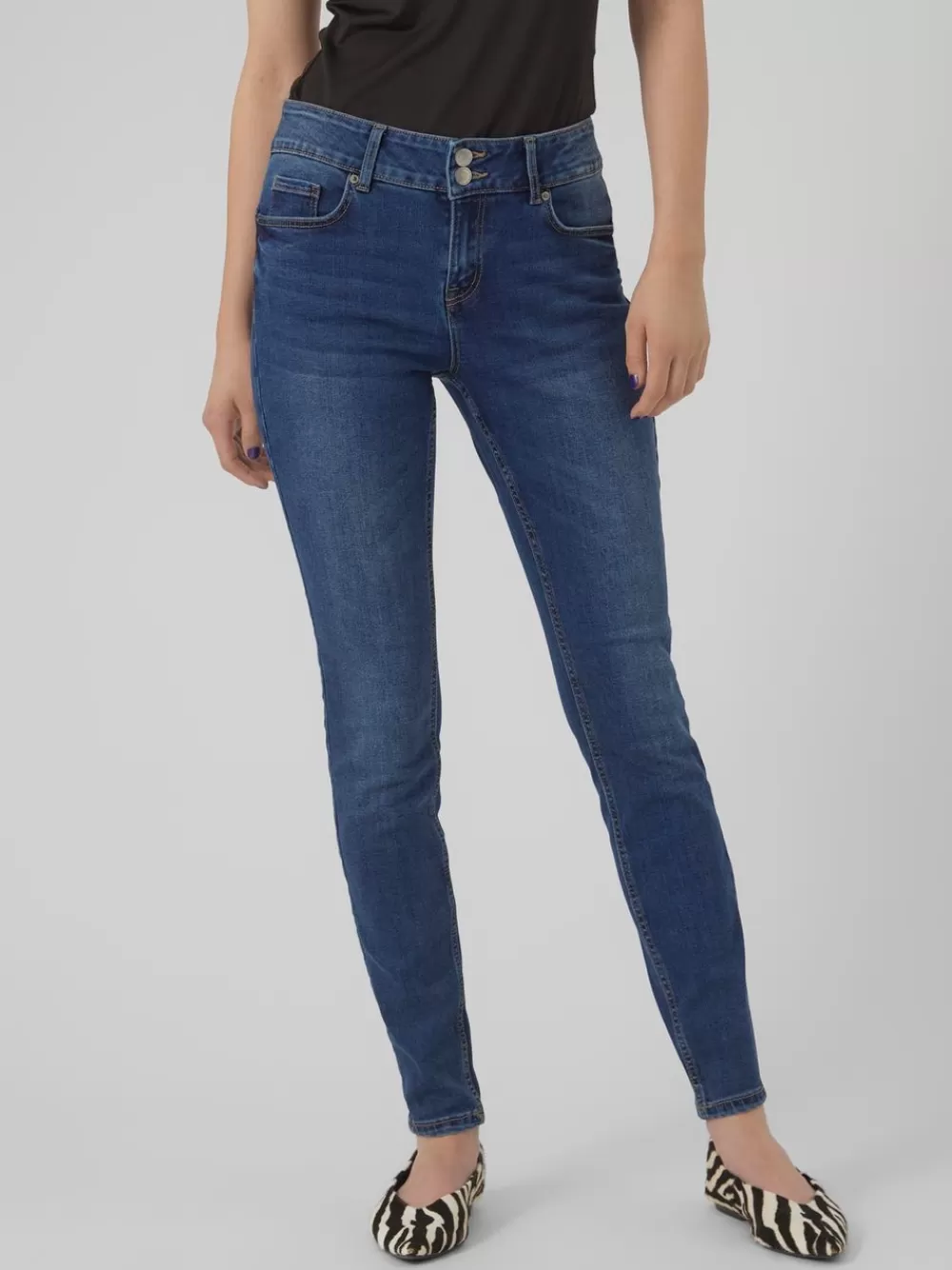 VERO MODA VMKIMMI Normaali vyötärö Slim fit Farkut Dark Blue Denim Fashion