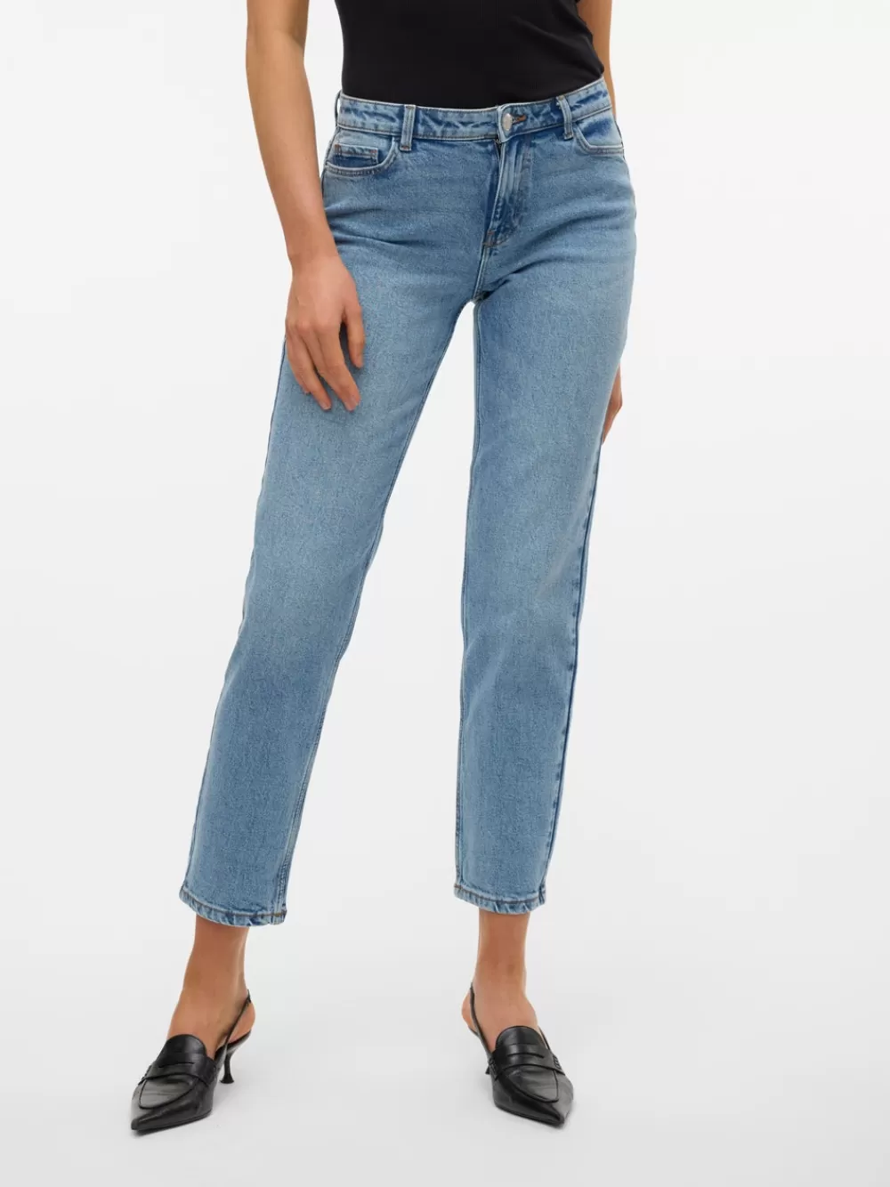 VERO MODA VMKYLA Normaali vyötärö Straight fit Farkut Light Blue Denim Discount