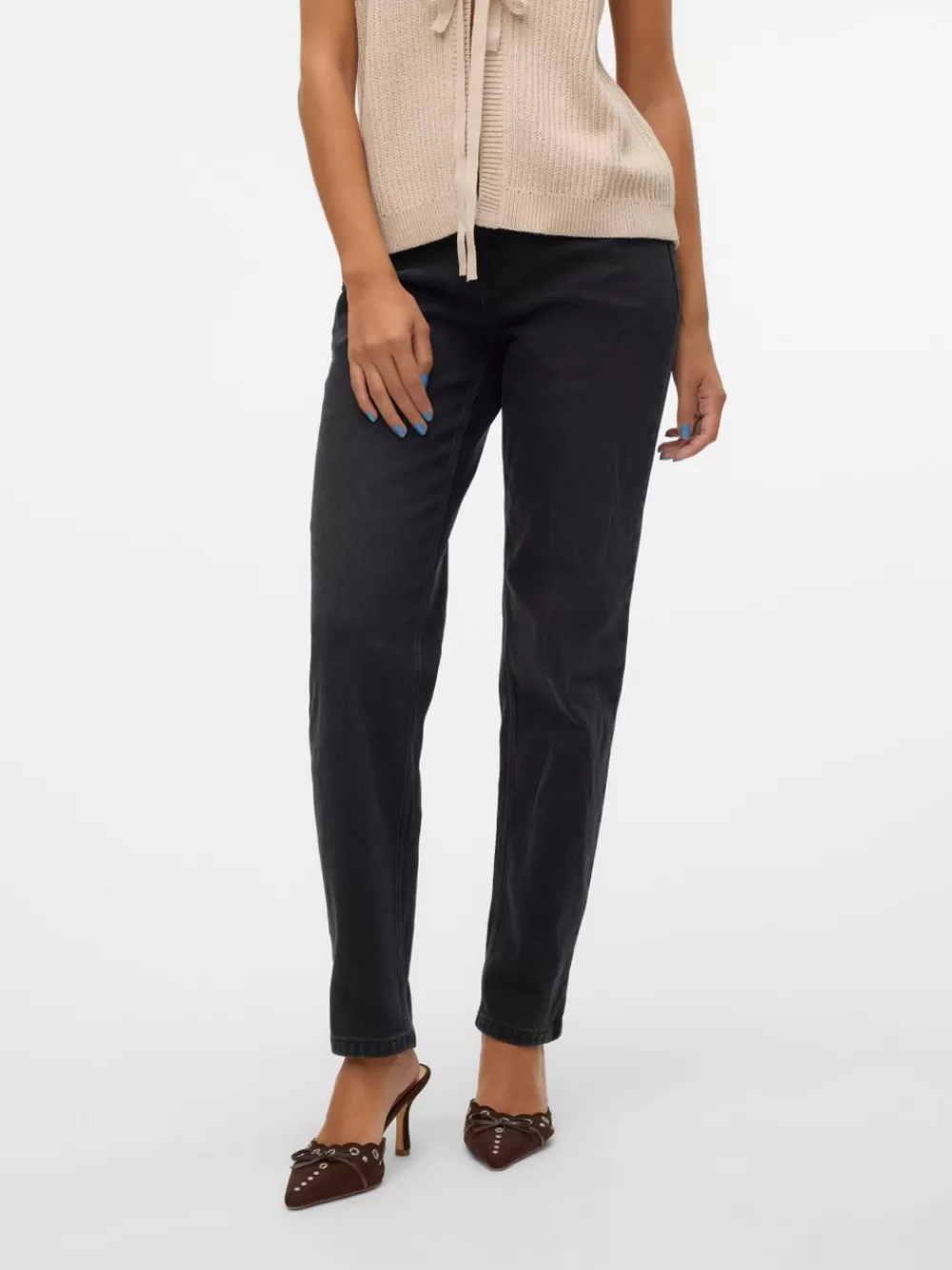 VERO MODA VMKYLA Normaali vyötärö Straight fit Farkut Black Denim Store