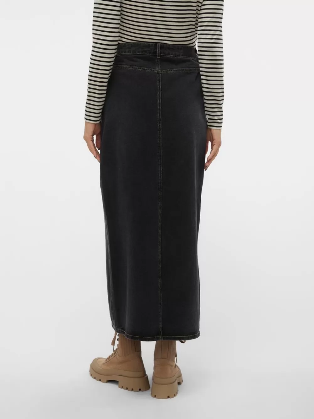 VERO MODA VMKYLE Korkea vyötärö Pitkä hame Dark Grey Denim New