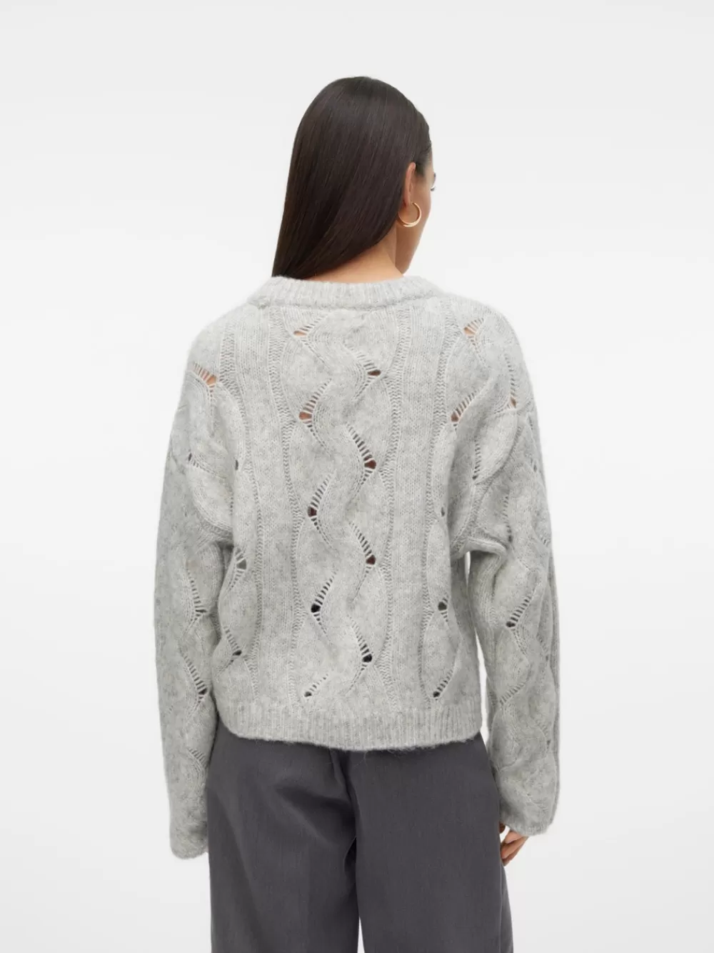 VERO MODA VMLINA Neulepuserot Light Grey Melange New