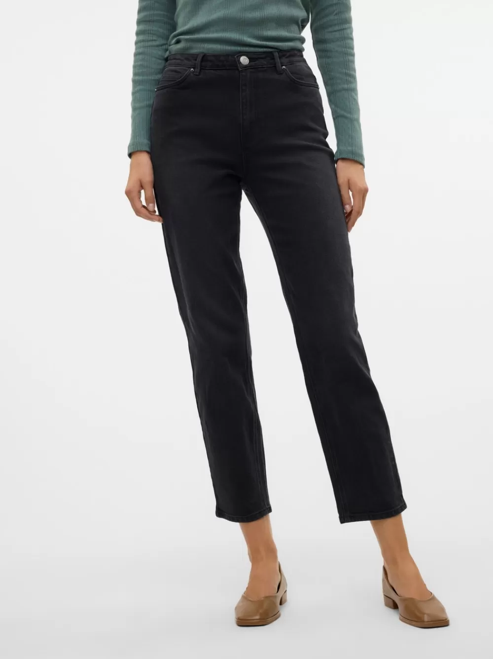 VERO MODA VMLINDA Korkea vyötärö Mom fit Farkut Black Denim Online
