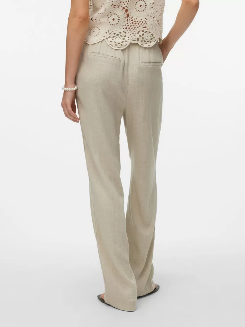 VERO MODA VMLINE Normaali vyötärö Housut Silver Lining Best