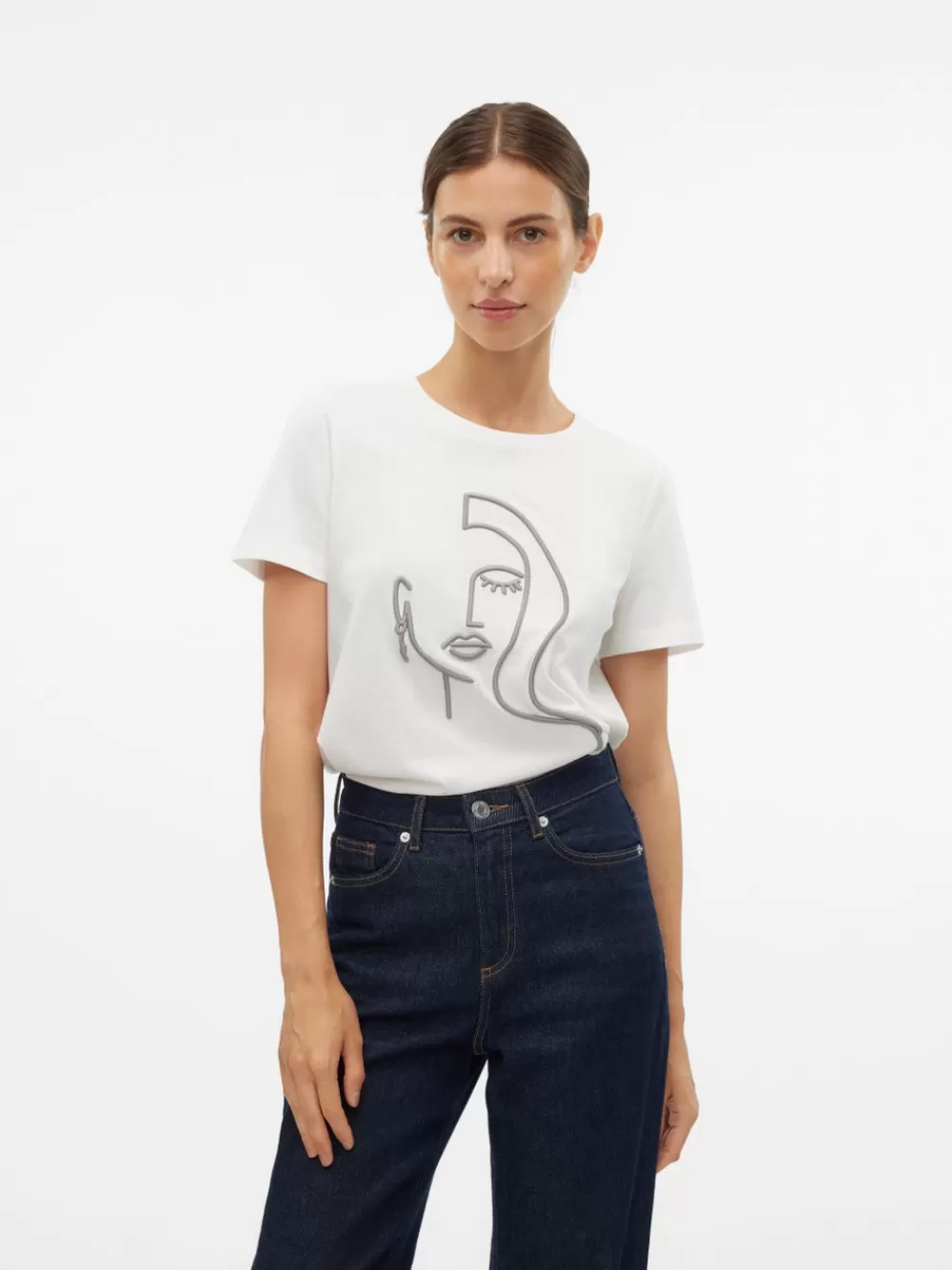 VERO MODA VMLINE T-paidat Snow White Cheap