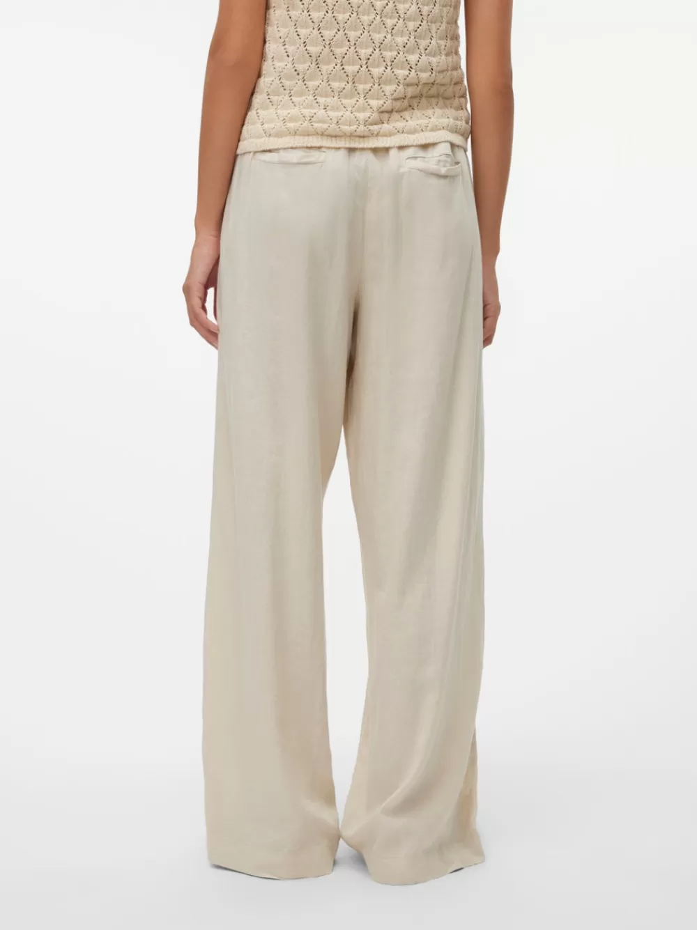 VERO MODA VMLINN Korkea vyötärö Housut Oatmeal Shop