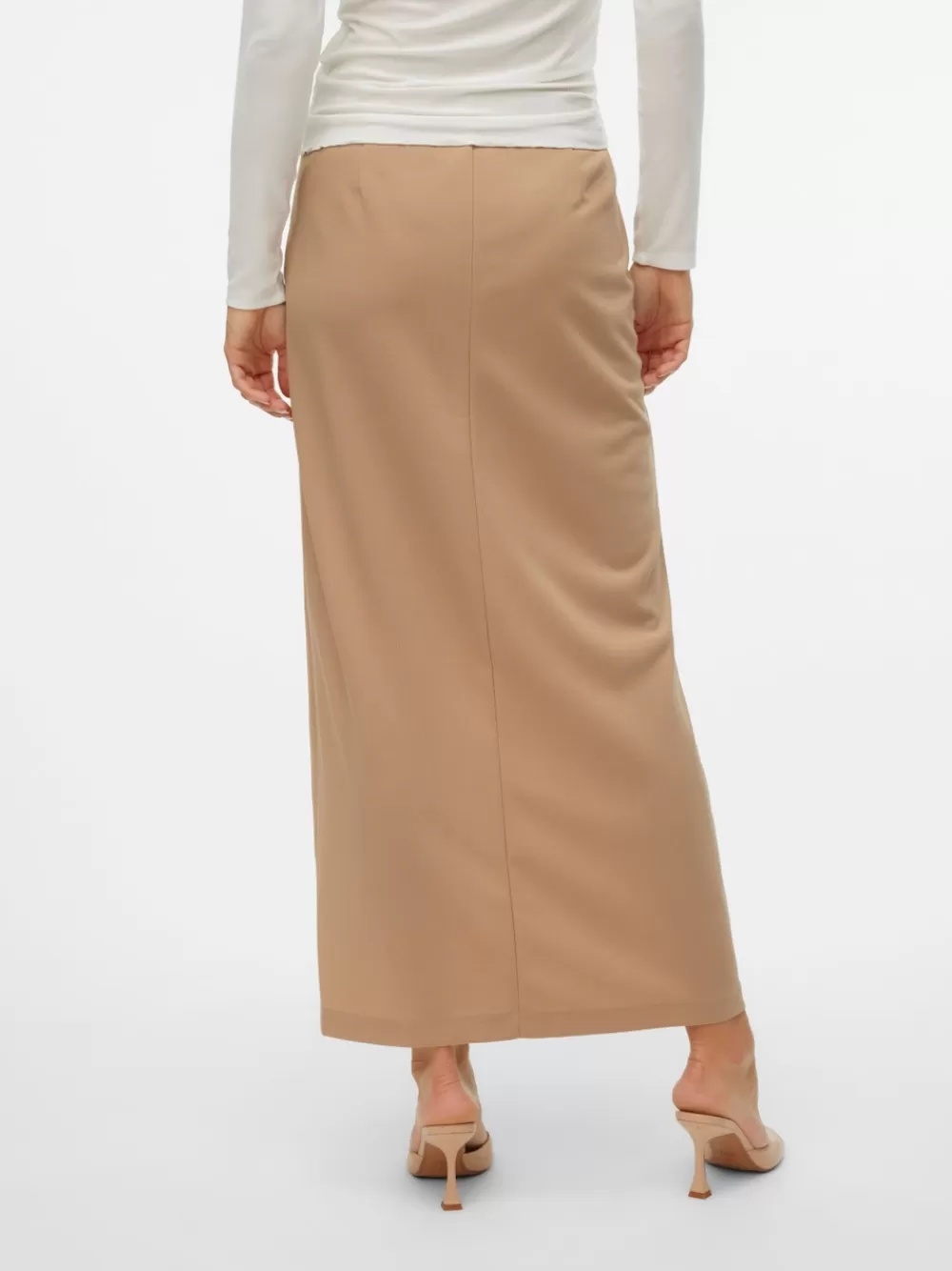 VERO MODA VMLIVA Korkea vyötärö Pitkä hame Silver Mink Clearance