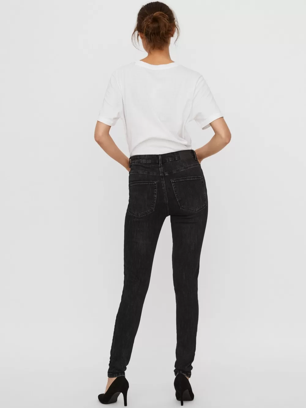 VERO MODA VMLOA Korkea vyötärö Skinny fit Farkut Black Discount
