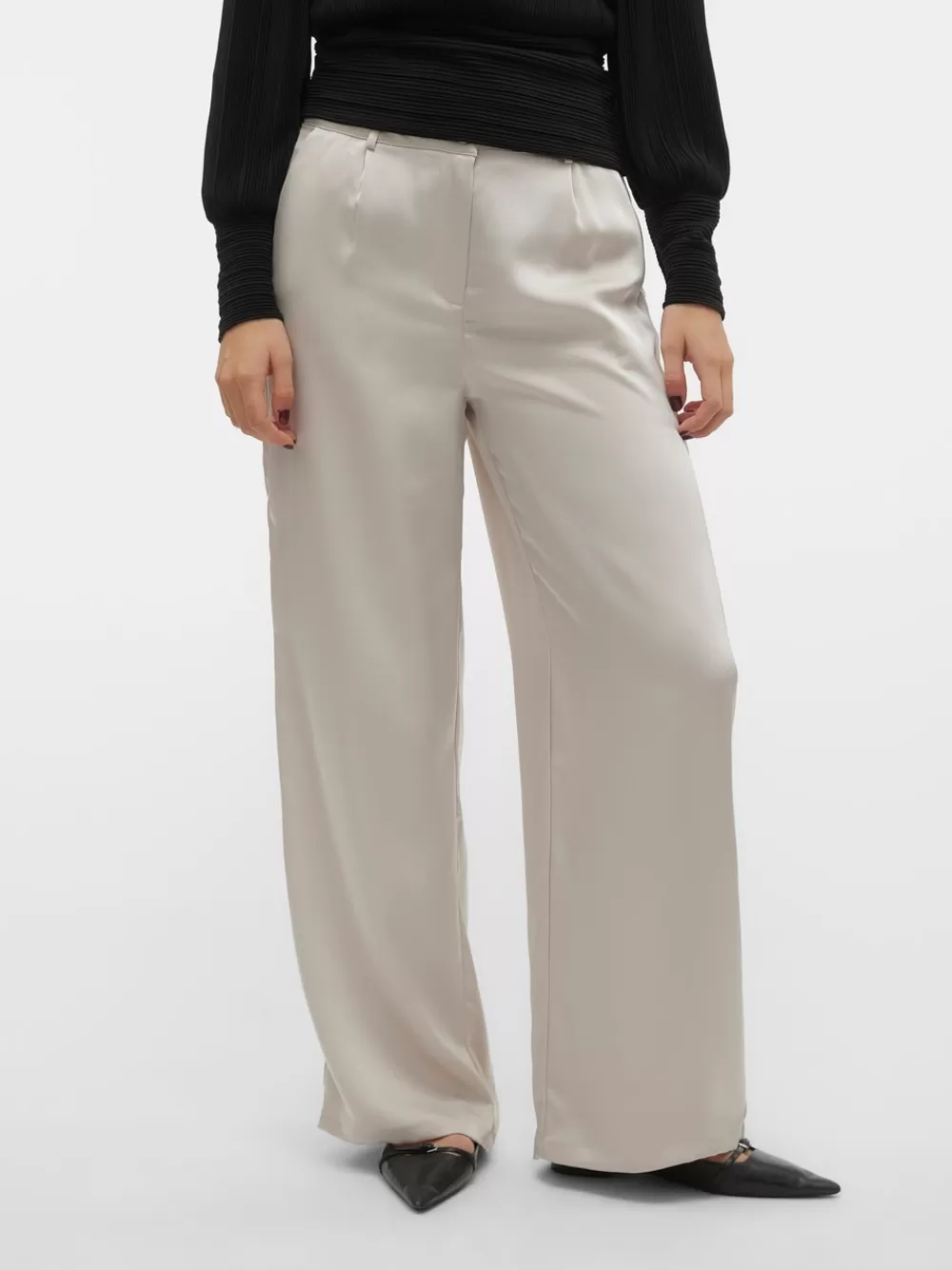 VERO MODA VMLOVIE Korkea vyötärö Housut Pumice Stone Hot