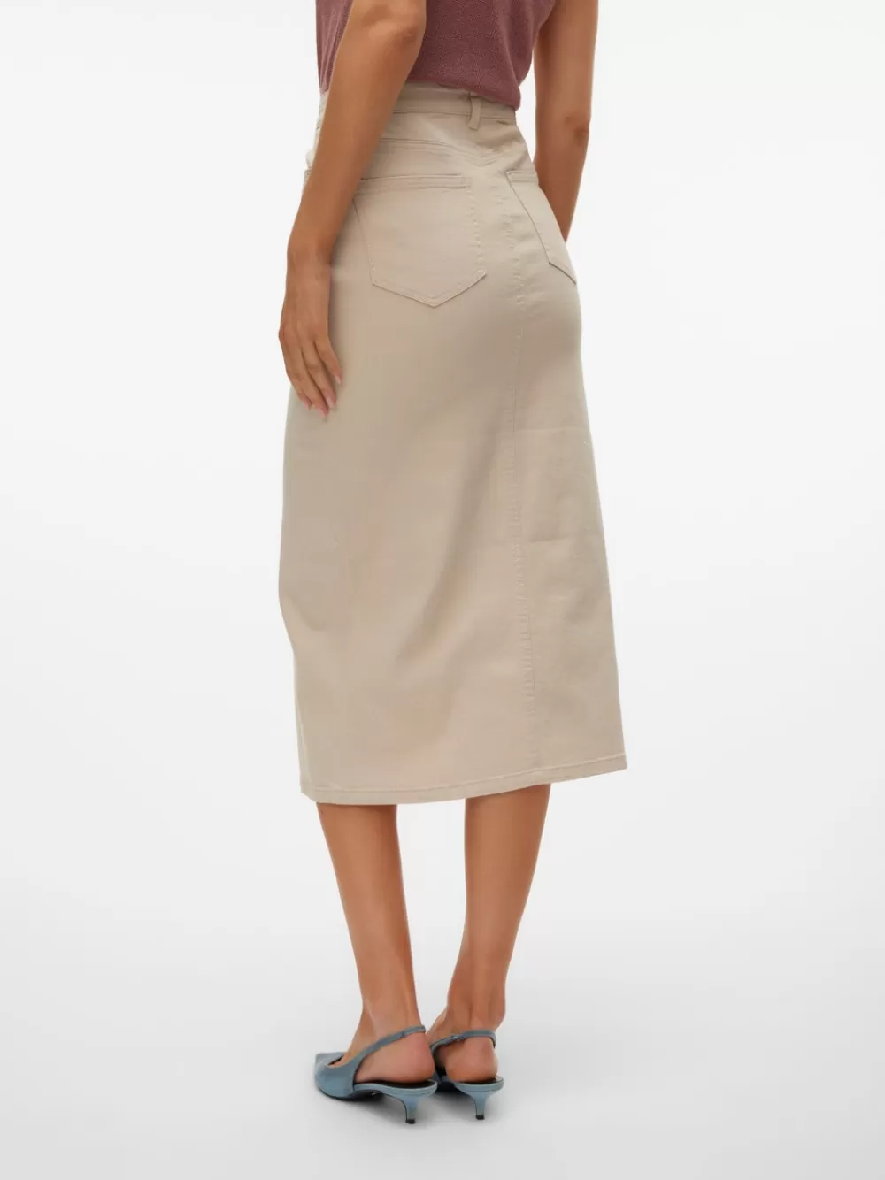 VERO MODA VMLUCKY Korkea vyötärö Pitkä hame Pumice Stone Cheap