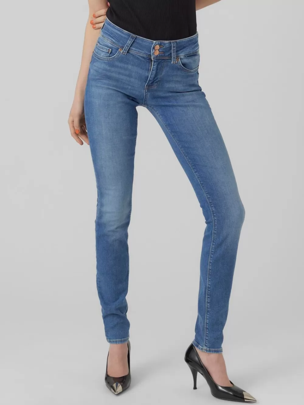 VERO MODA VMLUISA Slim fit Farkut Medium Blue Denim New