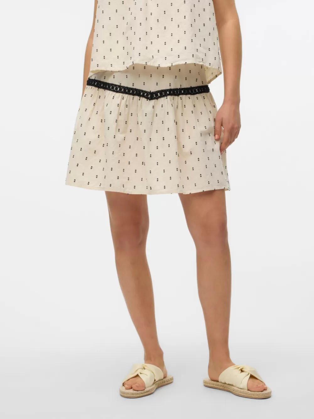 VERO MODA VMLULU Korkea vyötärö Lyhyt hame Oatmeal Hot